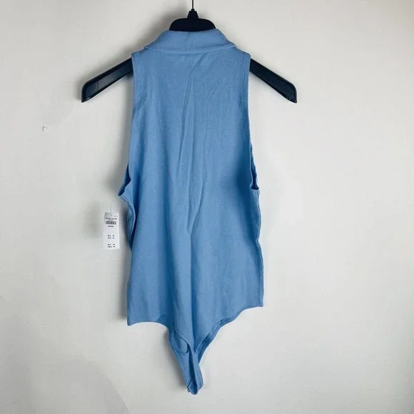 New Abercrombie & Fitch Womans Sz XL Soft A&F Ribbed Polo Bodysuit Blue NWT - Picture 7 of 7
